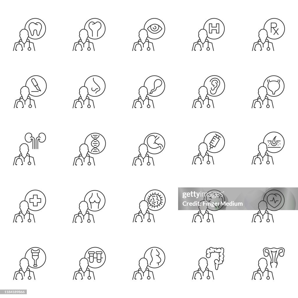 Doctor icon set