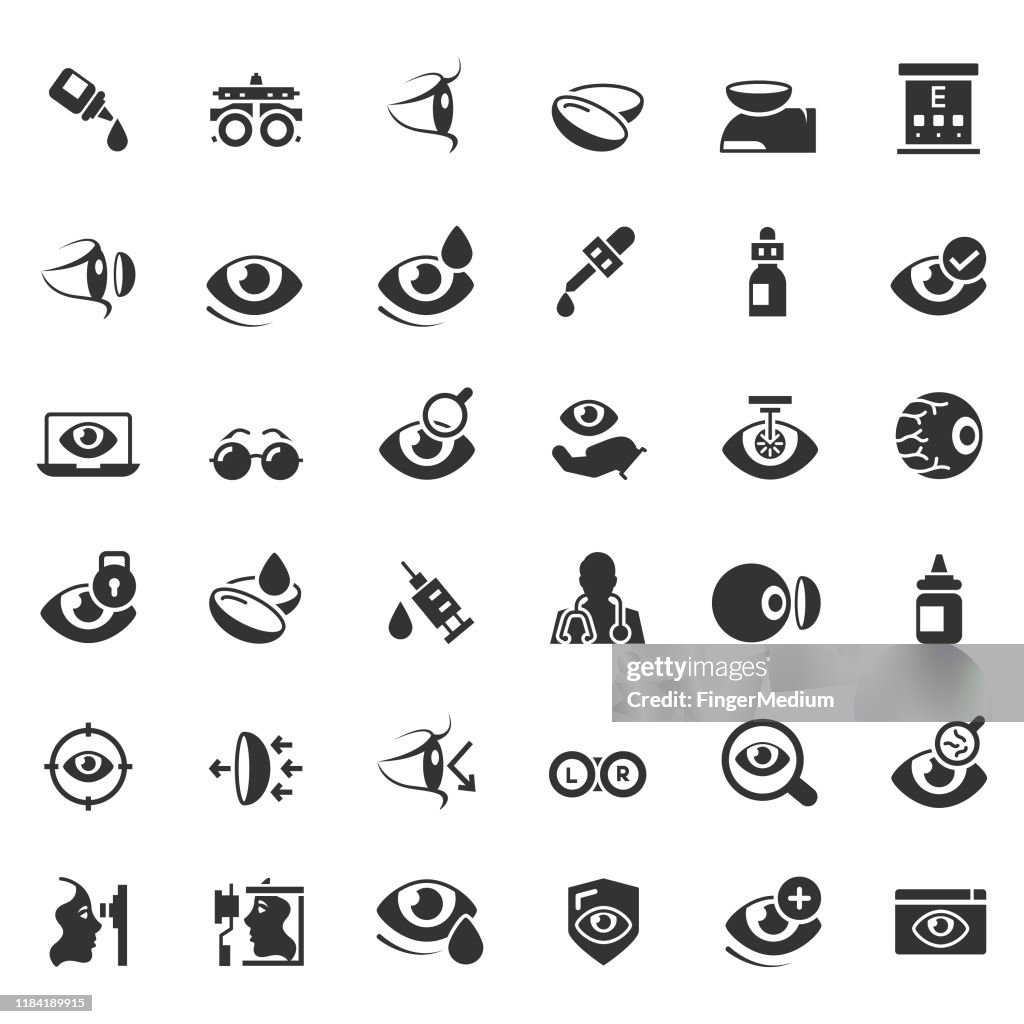 Optometry icon set