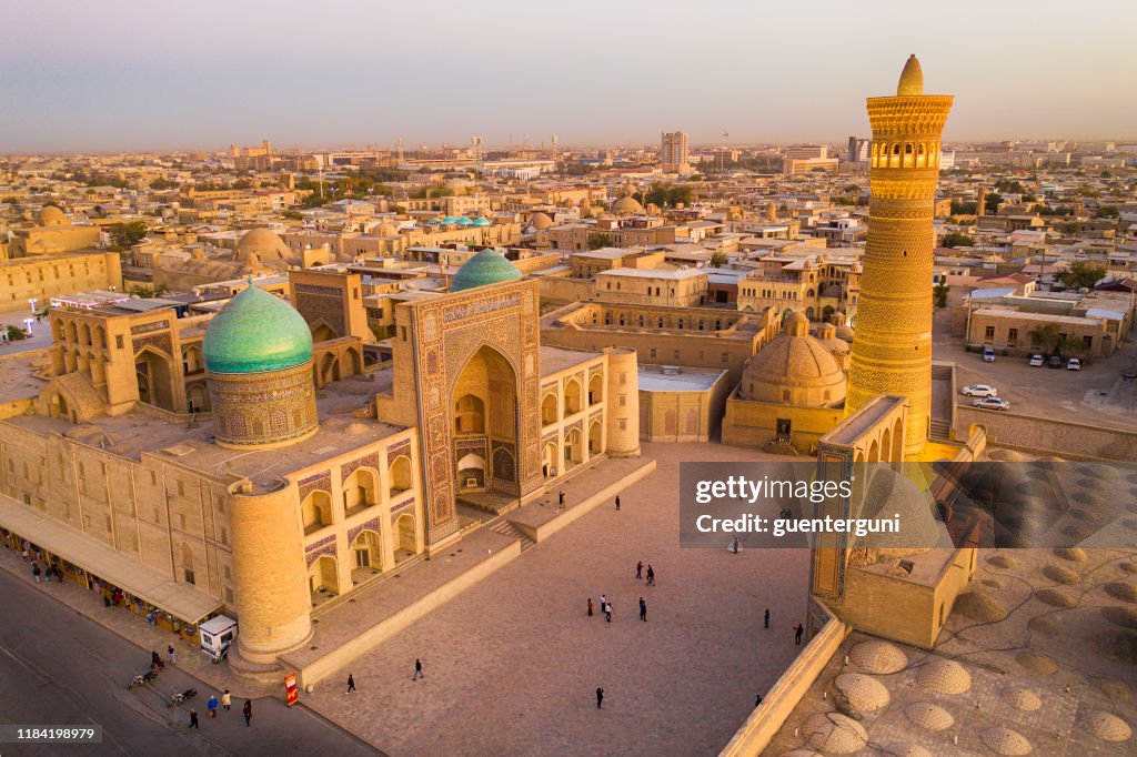 Aerial view of Bukhara, historic silk road, Uzbekistan