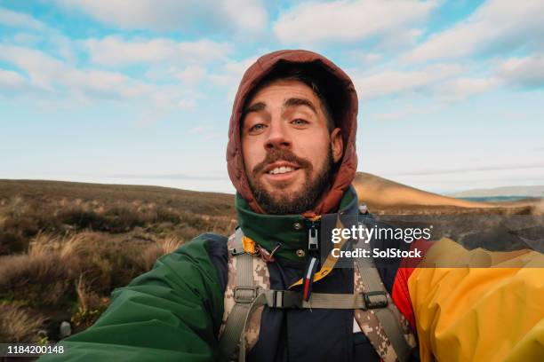 successful hiking selfie! - gap year stock pictures, royalty-free photos & images