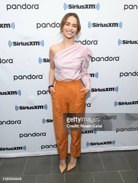 Emilia Clarke attends the SiriusXM Town Hall Special with the cast of 'Last Christmas' hosted by SiriusXM's Jessica Shaw on October 29, 2019 in New...