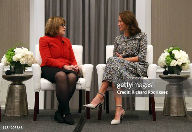 Nancy Brown, Chief Executive Officer of the American Heart Association, speaks with Christy Turlington Burns, Founder of Every mother Counts, at the...