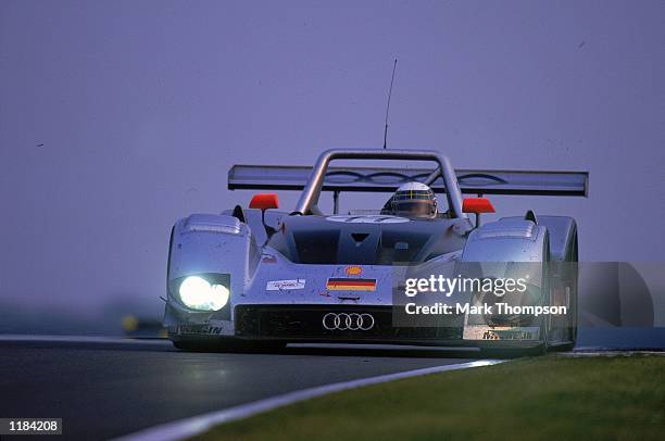 Audi R8 driver Allan McNish in action during the American Le Mans Series Silverstone 500 race at Silverstone in England. \ Mandatory Credit: Mark...