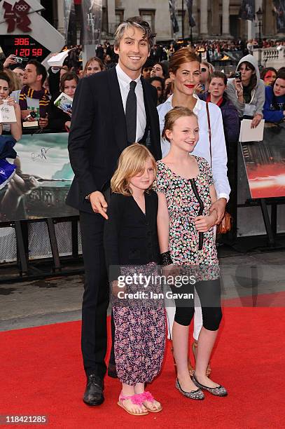 George Lamb and family attend the World Premiere of Harry Potter and The Deathly Hallows - Part 2 at Trafalgar Square on July 7, 2011 in London,...