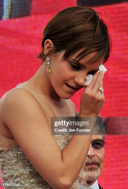 Actress Emma Watson attends the "Harry Potter And The Deathly Hallows Part 2" world premiere at Trafalgar Square on July 7, 2011 in London, England.