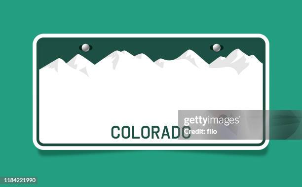 colorado license plate template - american road trip stock illustrations