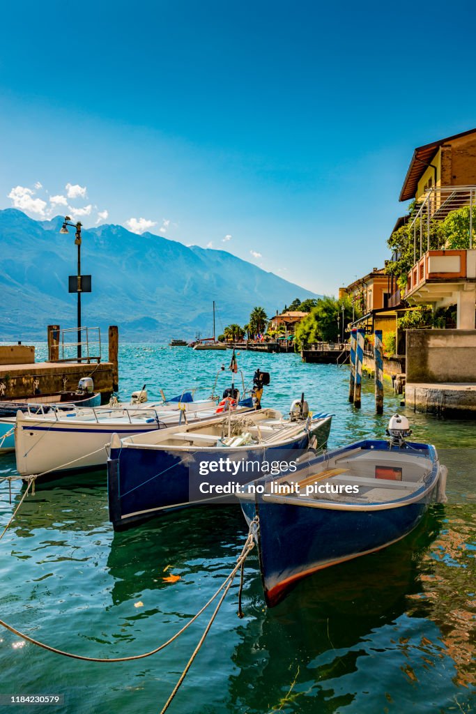 Harbor of Limone in Italy