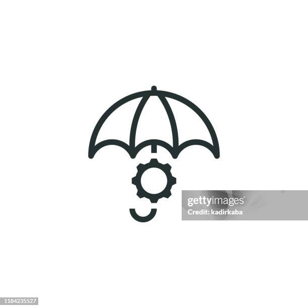 risk management line icon - enterprise risk management stock illustrations