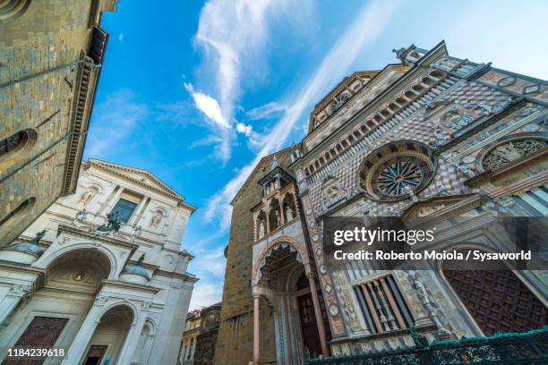 colleoni chapel, piazza del duomo, città alta, bergamo, italy - bergamo alta stock pictures, royalty-free photos & images