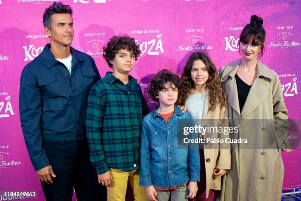 Spanish actress Paz Vega , her husband Orson Salazar and their sons Ava Salazar, Lenon Salazar and Orson Salazar Jr. Attend the Cirque Du Soleil...