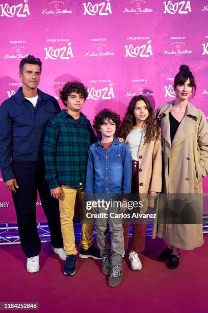 Orson Salazar, Orson Salazar Jr, Lenon Salazar, Ava Salazar and Paz Vega attend Cirque Du Soleil 'Kooza' premiere on October 29, 2019 in Madrid,...