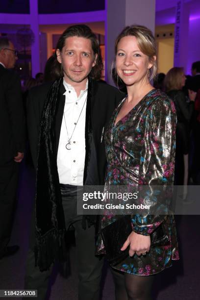 Julian Plica and Dr. Monika Gratzke during the PIN Party at Pinakothek der Moderne on November 23, 2019 in Munich, Germany.