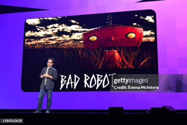 Abrams speaks onstage at HBO Max WarnerMedia Investor Day Presentation at Warner Bros. Studios on October 29, 2019 in Burbank, California.