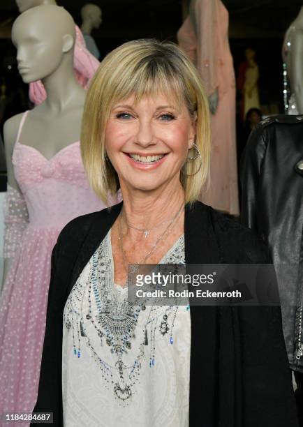 Olivia Newton-John attends the VIP reception for upcoming "Property of Olivia Newton-John Auction Event at Julien’s Auctions on October 29, 2019 in...
