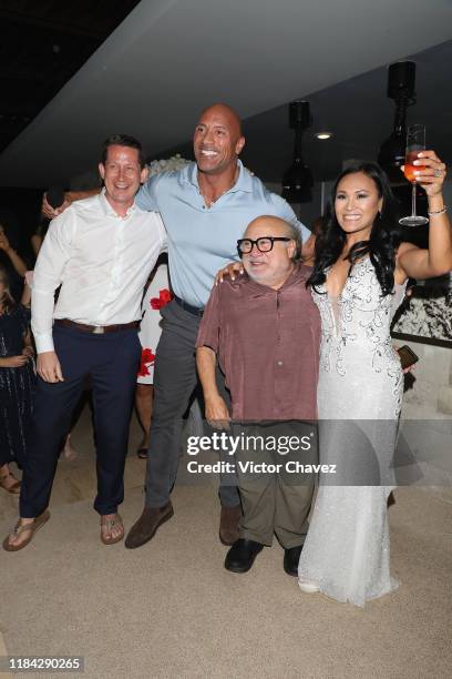 Dwayne Johnson and Danny DeVito of "Jumanji: The Next Level" crash a wedding reception November 23, 2019 in Cabo San Lucas, Mexico.