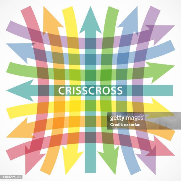 complexity criss cross arrows - road arrows split stock illustrations