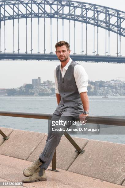 Australian actor and Global Ambassador for Tourism Australia, Chris Hemsworth sits beside Sydney Harbour with the backdrop of the Sydney Harbour...