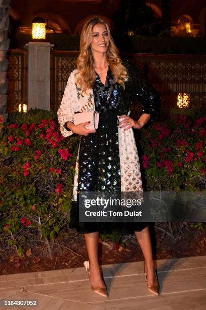 Elena Santarelli poses for a picture during Tory Burch Celebrates in Dubai event at One And Only The Palm on October 29, 2019 in Dubai, United Arab...