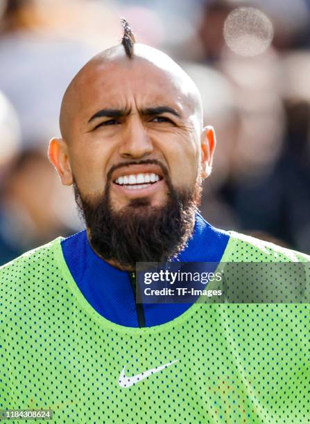 Arturo Vidal of FC Barcelona looks on during the Liga match between CD Leganes and FC Barcelona at Estadio Municipal de Butarque on November 23, 2019...