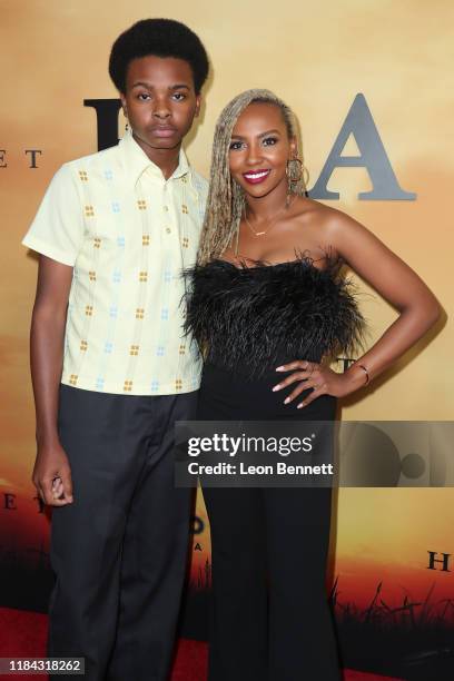 Jay Verrsace and Opal Tometi attend Premiere Of Focus Features' "Harriet" at The Orpheum Theatre on October 29, 2019 in Los Angeles, California.