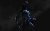 A werewolf on dark background