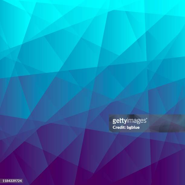 abstrakter geometrischer hintergrund - polygonmosaik mit blauem farbverlauf - mosaik stock-grafiken, -clipart, -cartoons und -symbole