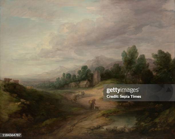 Wooded Upland Landscape, probably 1783, Oil on canvas, 47 3/8 x 58 1/8 in. , Paintings, Thomas Gainsborough , Gainsborough was a born draftsman and...