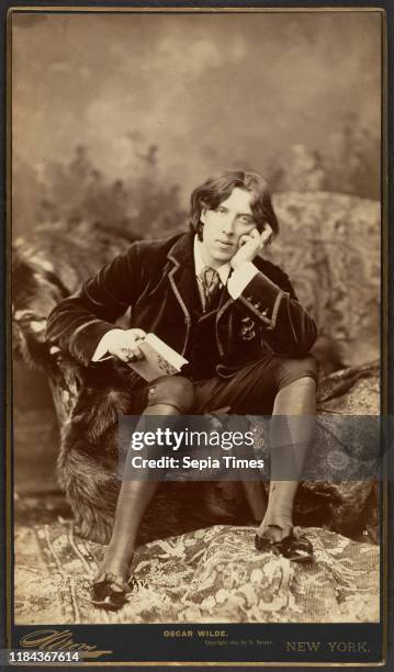 Oscar Wilde Albumen silver print, Image: 30.5 x 18.4 cm , Photographs, Napoleon Sarony , Napoleon Sarony, an acknowledged master of celebrity...