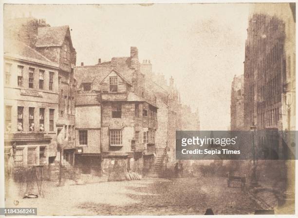 Edinburgh. The High Street with John Knox's House, 1843-47, Salted paper print from paper negative, Photographs, David Octavius Hill , Robert Adamson
