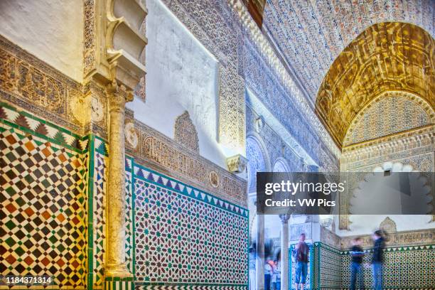 Sala de los Pasos Perdidos, Alcoba Real, Real Alcazar, Seville, Spain.