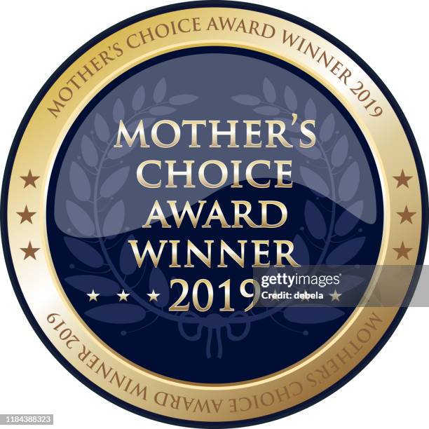 mothers choice award winner 2019 gold medal - gold plaque stock illustrations