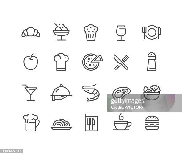 restaurant icons - classic line serie - garkochen stock-grafiken, -clipart, -cartoons und -symbole