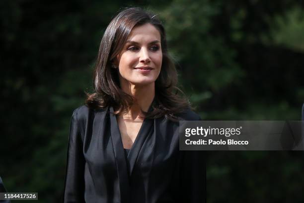 Queen Letizia Of Spain attends 'Internaitonal Friendship Award' 2019 at IESE Campus on October 30, 2019 in Madrid, Spain.