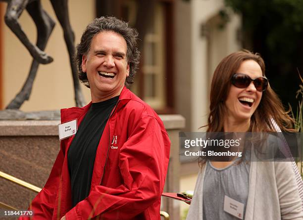 Musician Peter Buffett of Independent Sound LLC, left, attends the Allen & Co. Media and Technology Conference in Sun Valley, Idaho, U.S., on...
