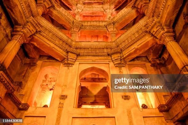 The Adalaj-Ni-Vav ancient stepwell is being illuminated on the occasion of the 'Water Festival' organised by Craft of Art, an initiative to...