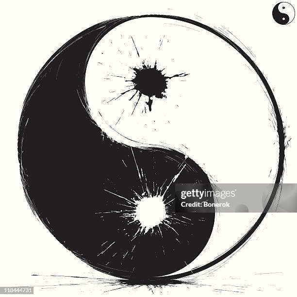 illustrazioni stock, clip art, cartoni animati e icone di tendenza di simbolo di yin e yang - fu ying