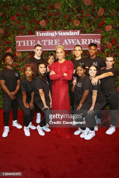Nadia Rose, Kiala Kanzi, Cush Jumbo and Julia Pace Mitchell with The BRIT School attend 65th Evening Standard theatre Awards in association with...