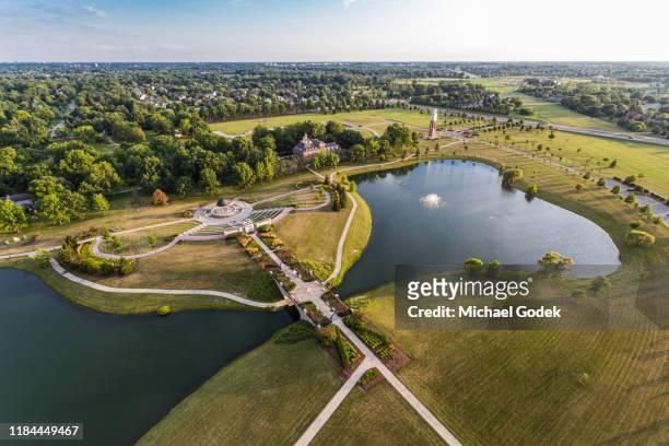 aerial view of suburban neighborhood - indiana home stock pictures, royalty-free photos & images