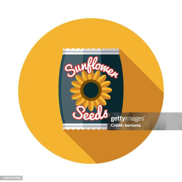sunflower seeds baseball icon - sunflower seed packet stock illustrations