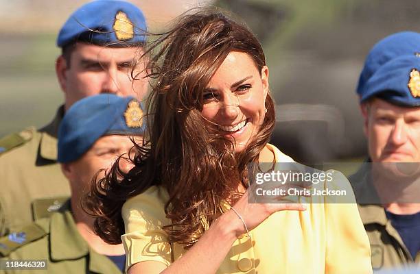 Catherine, Duchess of Cambridge arrives at Calgary Airport on July 7, 2011 in Calgary, Canada. The newly married Royal Couple are on the eighth day...
