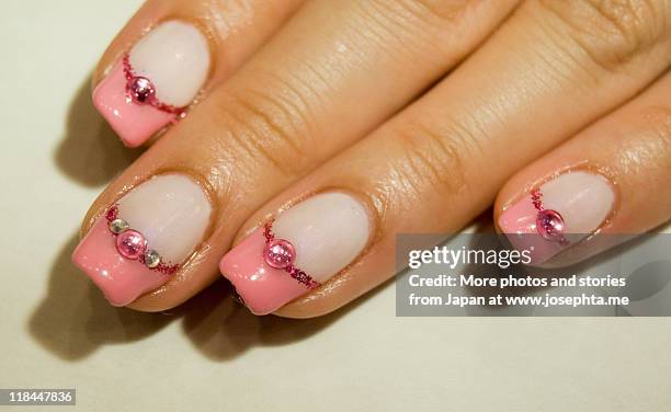 painted fingernails - rhinestone stock pictures, royalty-free photos & images