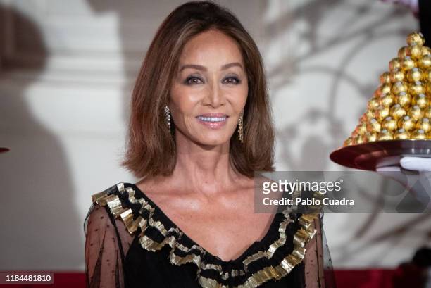 Isabel Preysler attends the Ferrero Rocher 30th anniversary party at the Italian embassy on October 30, 2019 in Madrid, Spain.