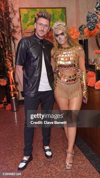 Henry Holland and Sophia Hadjipanteli attend Ella Canta's Day of the Dead celebration on October 30, 2019 in London, England.
