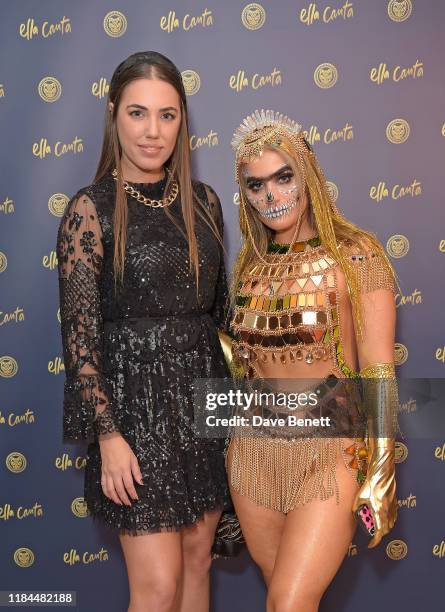 Amber Le Bon and Sophia Hadjipanteli attend Ella Canta's Day of the Dead celebration on October 30, 2019 in London, England.