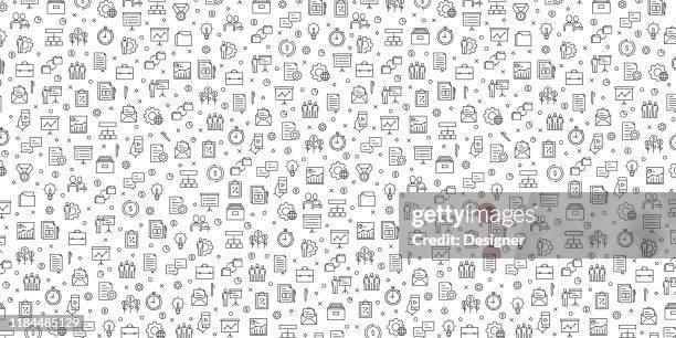 set of project planning icons vector pattern design - gantt chart stock illustrations