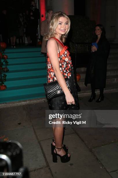 Georgia Toffolo seen attending UNICEF Halloween Ball event at One Marylebone on October 30, 2019 in London, England.