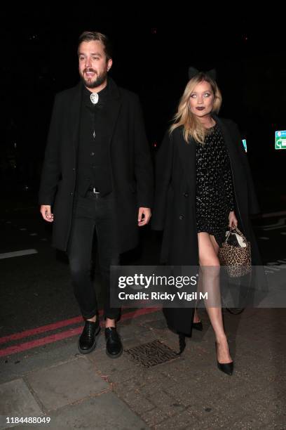 Iain Stirling and Laura Witmore seen attending UNICEF Halloween Ball event at One Marylebone on October 30, 2019 in London, England.
