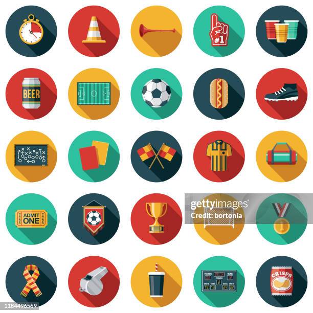 football (soccer) icon set - vuvuzela stock illustrations