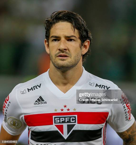 Alexandre Pato of Sao Paulo looks on before a match between Palmeiras and Sao Paulo for the Brasileirao Series A 2019 at Allianz Parque on October...