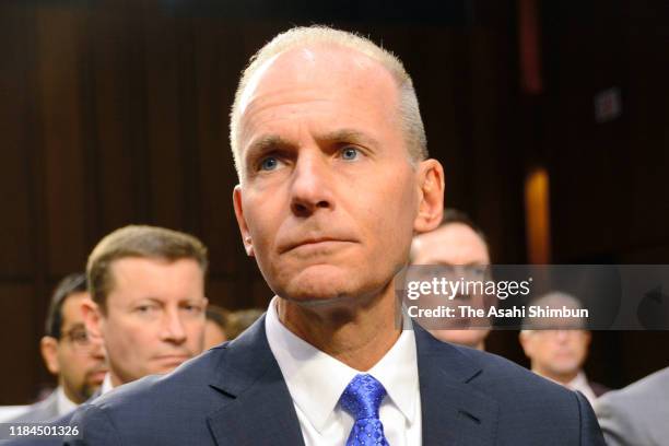 Dennis Muilenburg, president and CEO of the Boeing Company, testifies before the Senate Commerce, Science and Transportation Committee October 29,...